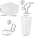 Kuhome 6 Sets Pegboard Bins and Cups with Hooks for Organizing Craft Tools, Transparent Storage for Garage