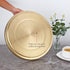 12.5",Double Stainless Steel Round Bar Serving Tray Wall,Ideal Coffee Table, Decorative,Rotisserie Plate, Tea