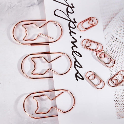 Cat Paper Clips, Rose Gold Jumbo Wide 20pcs 2 Inch Paper Clips for Planner, Large Paper Organizer Decor