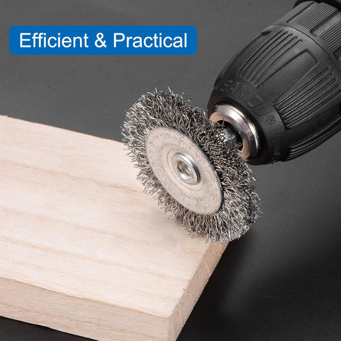 uxcell 2PCS Wire Wheel Brush for Drill Attachment, 2" Carbon Steel for Cleaning Rust Stripping