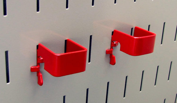 Wall Control 1in x 1in C-Bracket Slotted Metal Pegboard Hook - Red