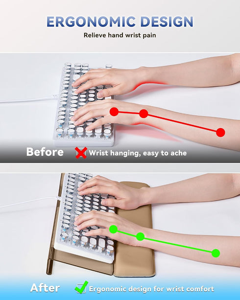 Laborio Computer Keyboard Stand for Desktop, Keyboard Riser Wrist Rest Holder for Easy Typing, Office Desk, Home