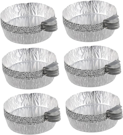 50Pcs Aluminum Foil Weighing Trays with Handle, Heavy Duty Aluminum Foil Pans for Laboratory Use and Measuring