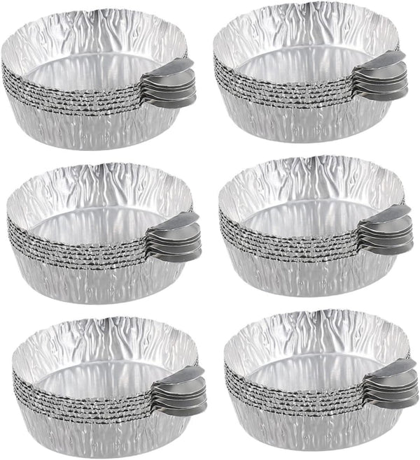 50Pcs Aluminum Foil Weighing Trays with Handle, Heavy Duty Aluminum Foil Pans for Laboratory Use and Measuring