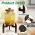 8"11.2" 5 Drink Dispenser Stand Adjustable Width for Gallon Water Jug & Beverage Jar, Sturdy Walnut Wood Holder