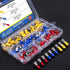 Glarks 140pcs Semi-Insulated Piggy Back Spade Quick Splice Crimp Terminals Connectors Assortment Kit
