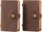 Vintage Leather Small Travel Journal Notebook, Lined Paper, Handmade Mini Notepad for Women & Men (2 Pack/Brown)