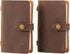 Vintage Leather Small Travel Journal Notebook, Lined Paper, Handmade Mini Notepad for Women & Men (2 Pack/Brown)