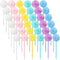 Epakh 84 Pcs Pompom Ballpoint Pen Set - Cute Kawaii Fluffy Ball Pens with Black Gel Ink in Macaron Colors, Gift for