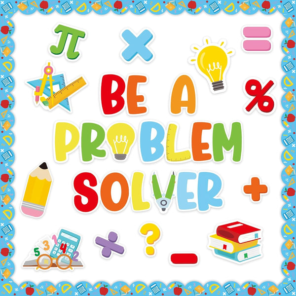 Maths Bulletin Board Set, 54PCS Math Symbols Paper Posters for Back to School Classroom Decoration Ideas