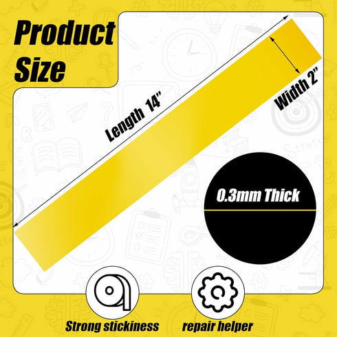 Zero Gap Woodworking Tape, PVC Self Adhesive Strips for Accurate Cuts on Miter Saw Table Saw, 2 x 14 Inch, Yellow (5