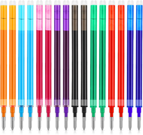 Erasable Pen Refills 0.7 Mm, 8 Assorted Colors Gel Ink Refills, Medium Fine Point Compatible with Retractable Click Pens