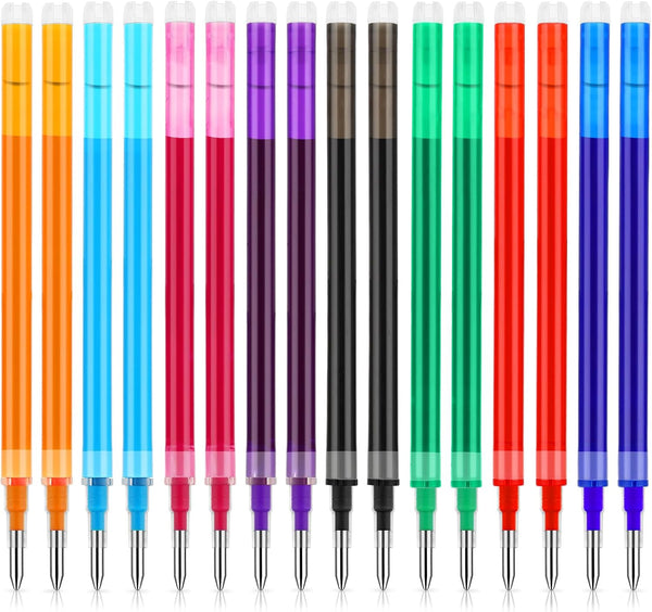 Erasable Pen Refills 0.7 Mm, 8 Assorted Colors Gel Ink Refills, Medium Fine Point Compatible with Retractable Click Pens