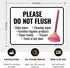Sigo Signs 10x14 Inches, .040 Please Do Not Flush Baby Wipes Cleaning Wipes Sign, Rust Free Aluminum, Fade Resistant