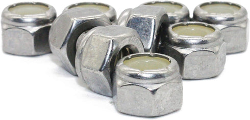 50Pcs 1/4-20 Nylon Insert Hex Lock Nuts, 18-8 Stainless Steel /SUS304/, Plain Finish by Fullerkreg