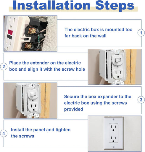 5PCS BE1-2 Electrical Outlet Box Extenders, 1 Gang Electric Box Extender with 10PCS Screws