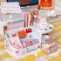 Kawaii Stationery Storage Box, Makeup Organizer with 2 Drawers and 5 Compartments for Teen Girls