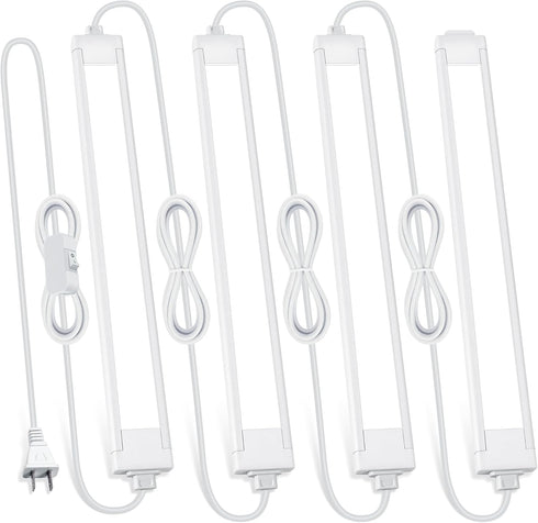 4 Pcs 14inch Plug in Under Cabinet Lighting for Kitchen, 6500k Bright
