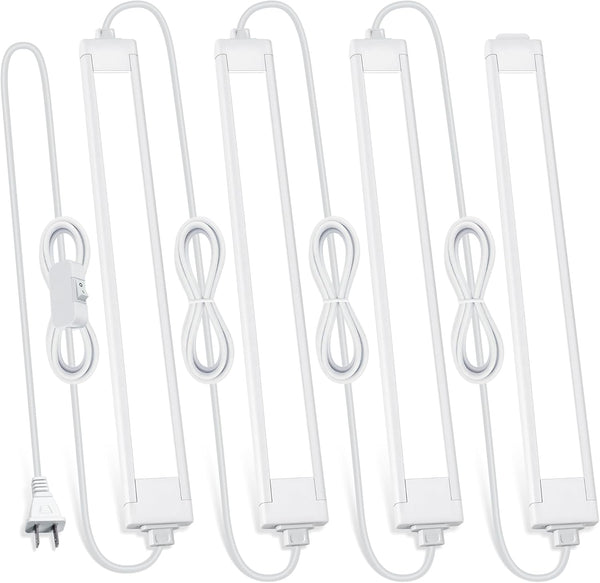 4 Pcs 14inch Plug in Under Cabinet Lighting for Kitchen, 6500k Bright