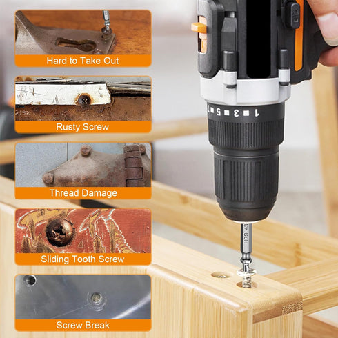 CASEKEY Set Fathers Day Dad Gifts for Husband from Daughter Son - Screw Extractor - Tools Gadgets for Men Bolt
