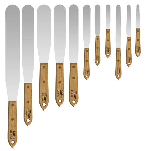 Albion Engineering Company 258-3TPS Classic Tapered Spatula, Stainless Steel, Hardwood Handle, 3/8" Wide x 3" Long Blade