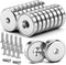 16Pack 40LBS Neodymium Round Cup Magnets with Holes, Rare Earth Disc Magnets for Wall Mounting DIY Crafts