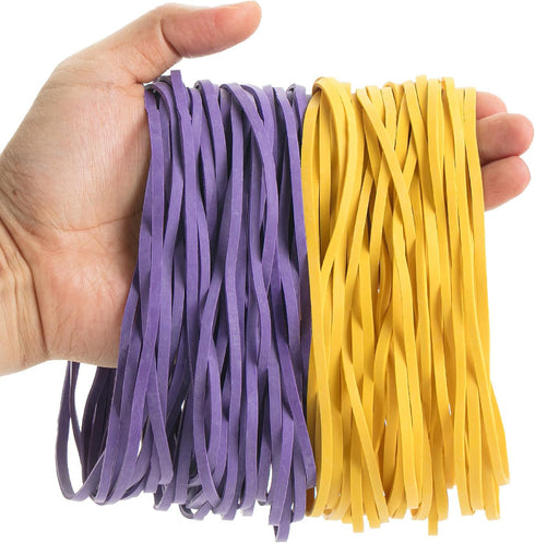 Mr. Pen Large Rubber Bands, 110 Pack, Purple and Yellow, Extra Large Office Supplies, 7 Inch Rubber Bands
