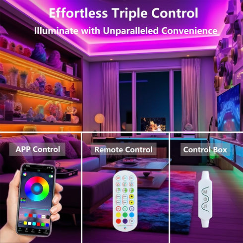 WS2812B Kit Individually Addressable LED Strip 9.8FT 60Pixels/m Smart RGB IC Pixel Lights with Bluetooth APP Remote