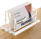 PARTSPOWER Horizontal Clear Acrylic Business Card Holder, 1-Slot Desk Accessory Name Card Display Stand