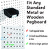Pegboard Bins with Hooks and Labels - 10 Packs for Organizing Accessories, Black