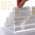 Office,3 9 540 SANRUI Clear Horizontal Business Card Holder Stand for Desk, Acrylic Desktop Display Name Cards Holders