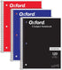 Oxford Spiral Notebook 3 Pack, 3 Subject, College Ruled Paper, 120 Sheets, 2 Dividers, 8 x 10-1/2 Inches, Black, Red,