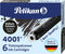 Pelikan 4001 TP/6 Ink Cartridges, Brilliant Black, 0.8ml, 6 Pack for Fountain Pens (301218)