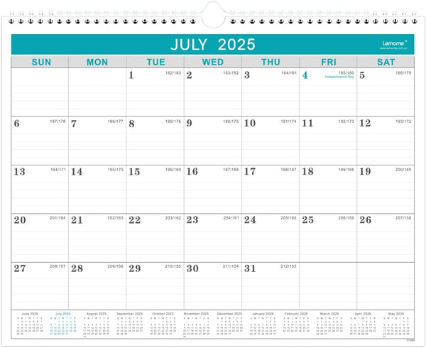 Calendar 2025-2026 - 18 Months Wall Calendar from July 2025 to December 2026 (11.5" x 14.6")