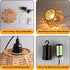 TWINKVILLA 2Pack Battery Operated Chandelier, Hanging Gazebo Lights, Cactus Shape Boho Rattan Pendant Lights Outdoor