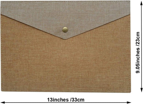 Durable A4 File Folder Document Holder - Portfolio Envelope Case with Snap Closure, Set of 2