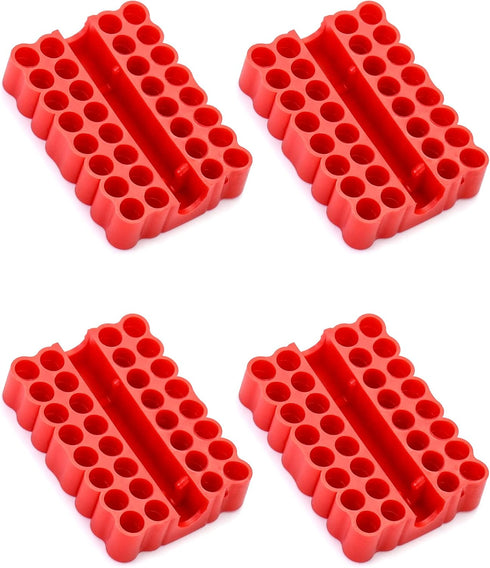 QWORK Screw Bit Holder Storage Box, 4 Pack with 33 Hole Hex Bit Holder Rack