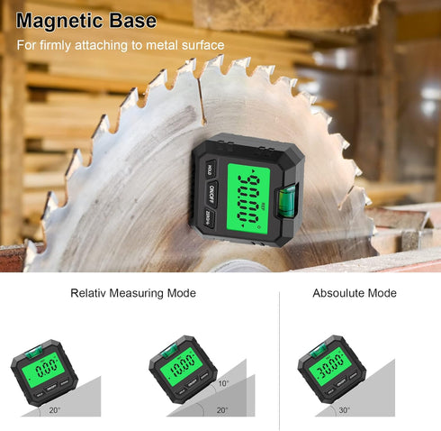 Hancaner Digital Angle Finder with LCD Display, Electronic Level and Angle Gauge, Magnetic Base