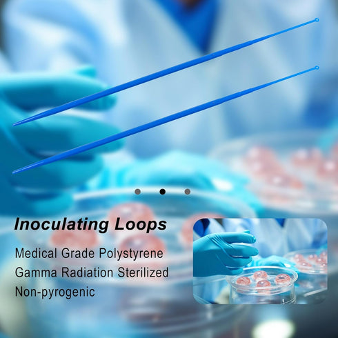 Biologix 100Pcs 1ul Disposable Inoculating Loop, Gamma Sterile Plastic Sampling Rod for Cell Biology Lab Supplies