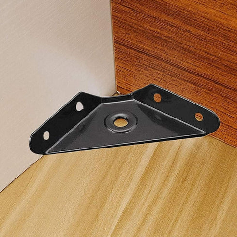 12 4.1" HOWDIA Pcs Steel Corner Braces Joint Trapeziform Angle Code Brackets | Black Corner Brace Support for Furniture
