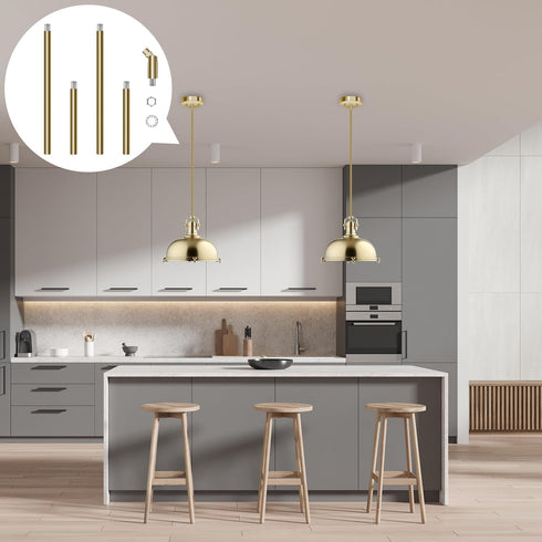 MAYOMAJO M12 Threaded Extension Poles Lighting Fixture Downrods Stems for Pendant Light, Island Lighting, Chandeliers