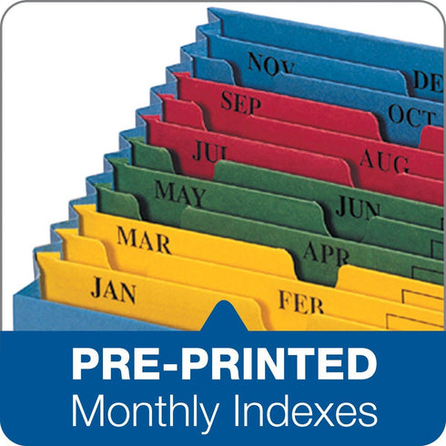Globe Weis QuickVue Project File, Monthly Index, Letter Size, Blue (20135) - Globe-Weis/Pendaflex