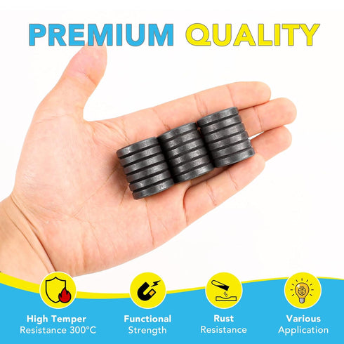 TRYMAG 55 Pack Adhesive Backing Magnets, 1 Inch Ceramic Round Disc Magnets for Crafts and DIY Projects