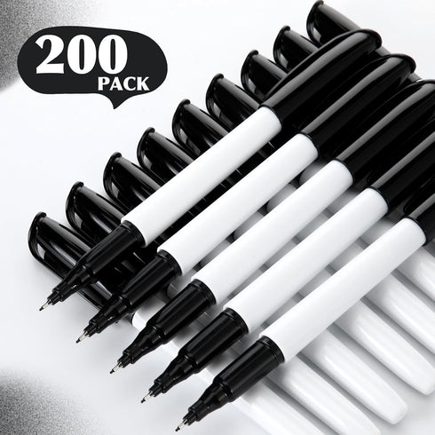 Affrolling 200 Pack 0.4mm Set, Ultra Fine Point Permanent Marker Bulk, Fine Tip Permanent Markers Quick Dry
