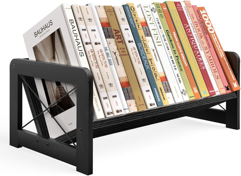 ELITEROO Desk Bookshelf, Small Book Shelf, Wooden Desktop Bookcase, Tilting Table Top