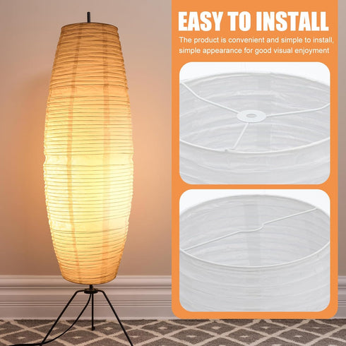 43.3 Inch BESPORTBLE Paper Lamp Shade Cover for Floor and Bedside Lamps Foldable Vertical Lampshade Decorative Paper