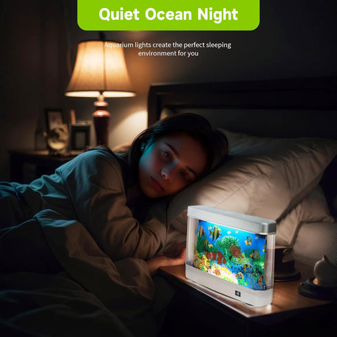 Thosolth Fake Fish Tank Baby Aquarium Toy - Mini Crib Aquarium Lamp. Artificial Fish Lamp Aquarium - Virtual Ocean