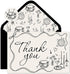 Whaline 50 Pack Wedding Thank You Cards Vintage Black Bow Cake Thank