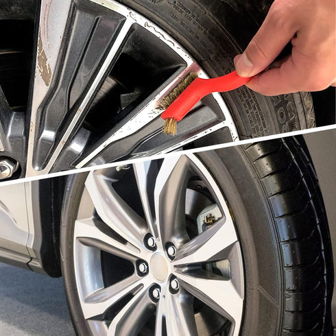 Wire Brush Set, 3 Pcs Stainless Steel/Brass/Nylon for Cleaning with Curved Handle Grip for Rust Removal