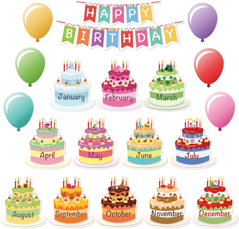 Mr. Pen- Happy Birthday Bulletin Board Set, 20 pcs Decorations for Classroom Birthday Board, Birthday Bulletin Board